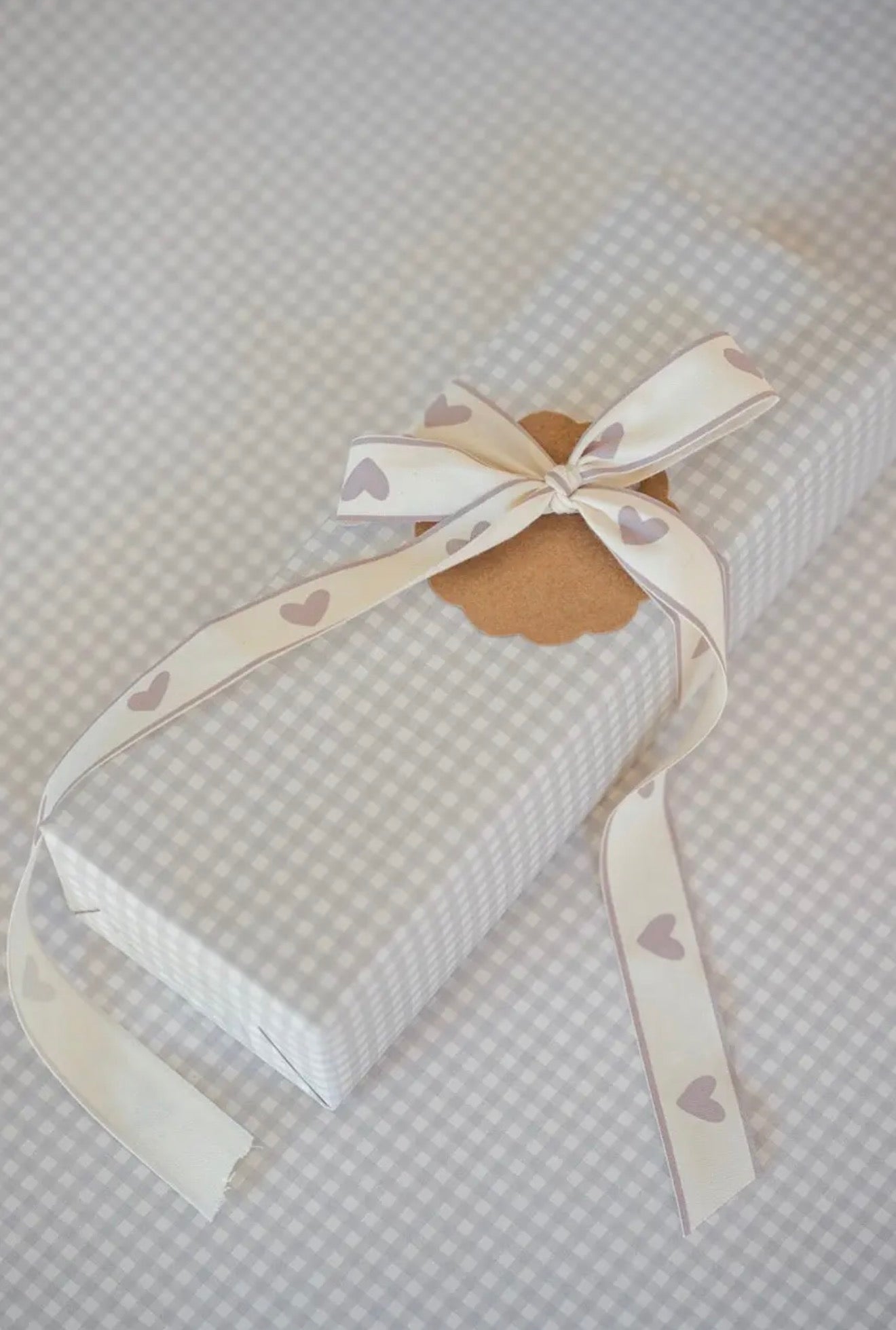 Taupe Check Wrapping Paper Roll