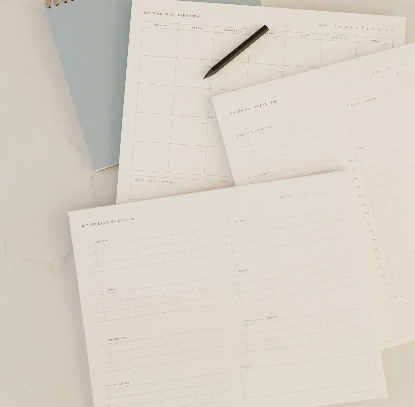 Monthly Overview Notepad