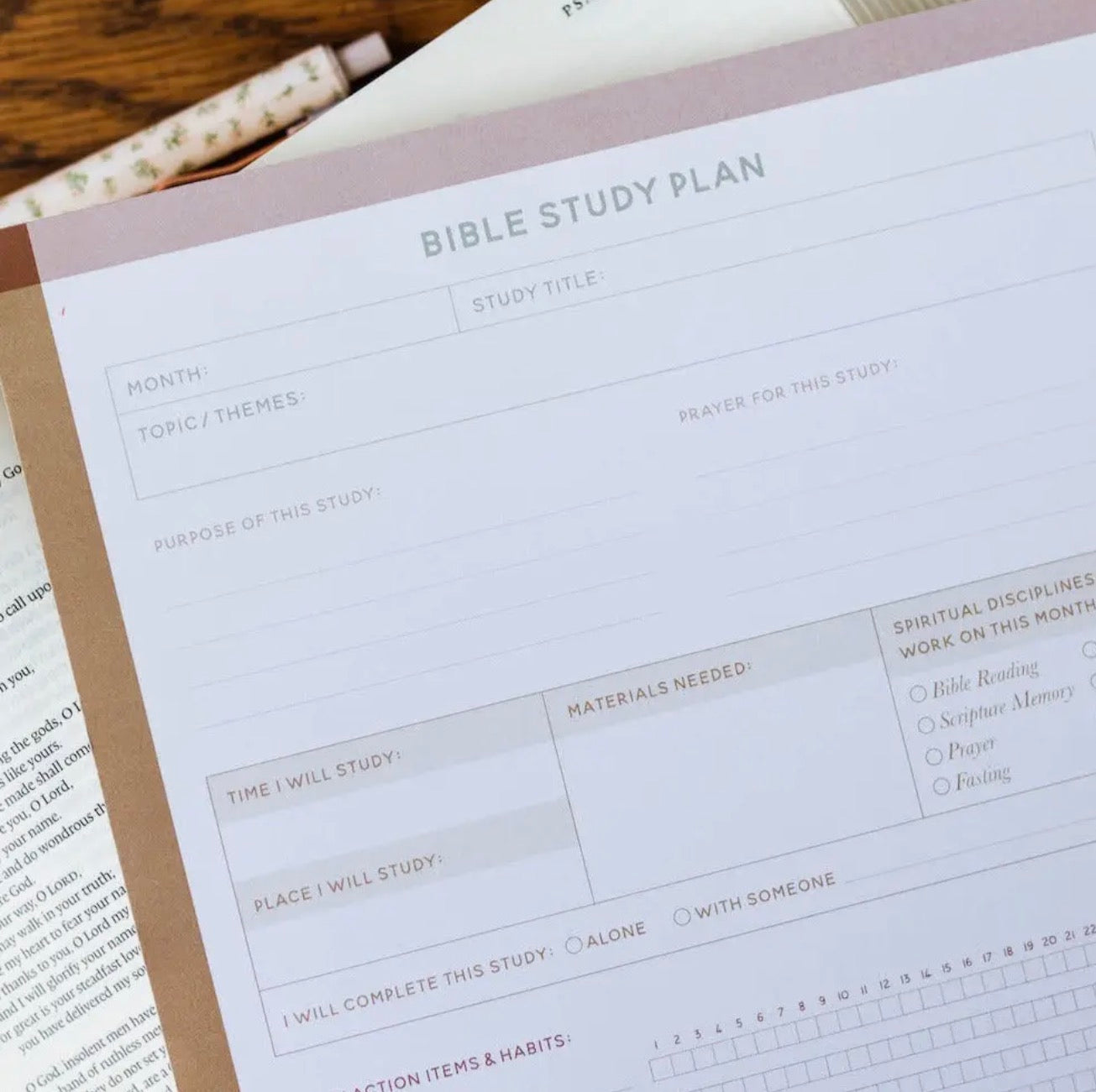 Bible Study Planner Pad