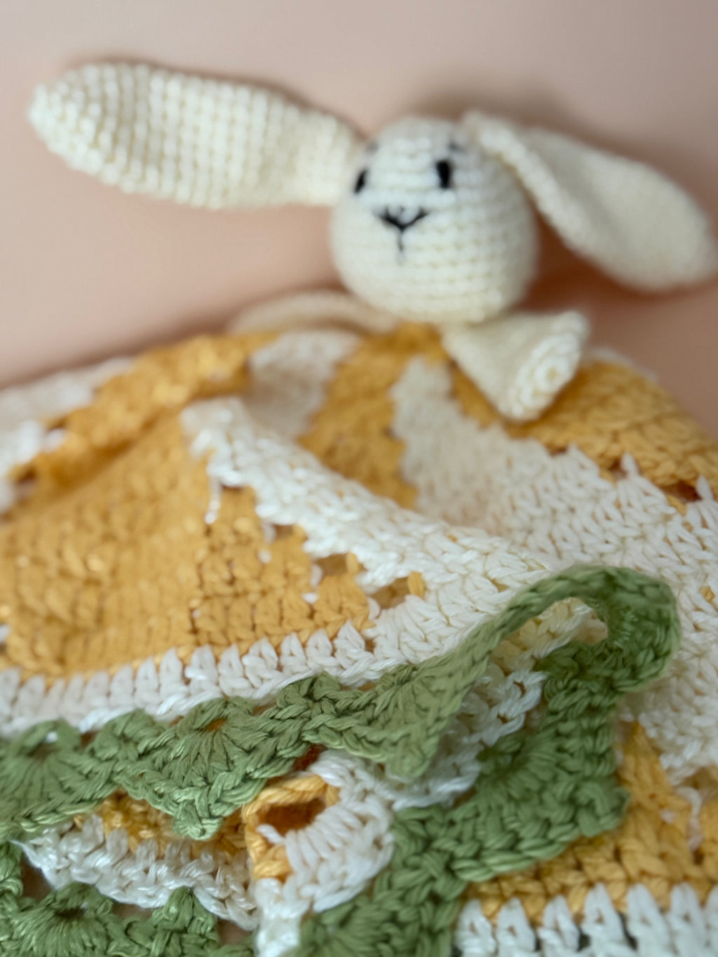 Crochet Green + Yellow Bunny