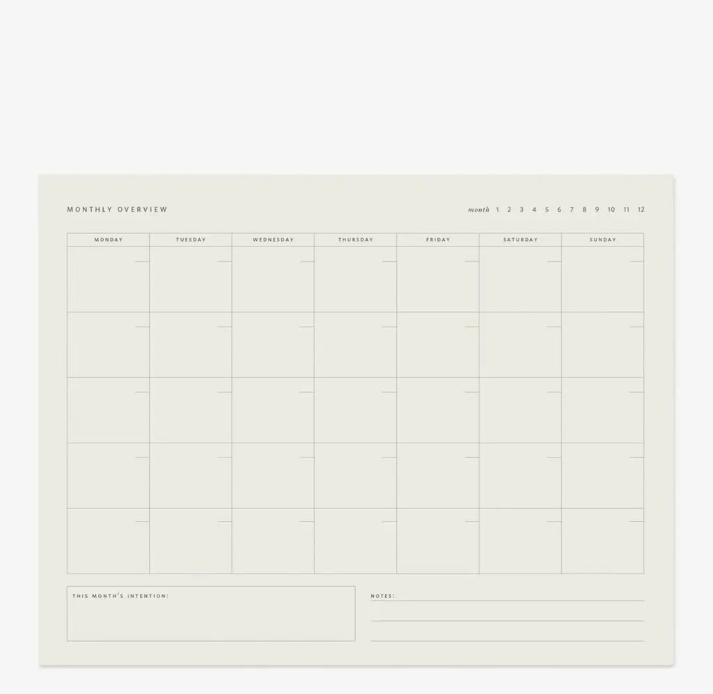 Monthly Overview Notepad