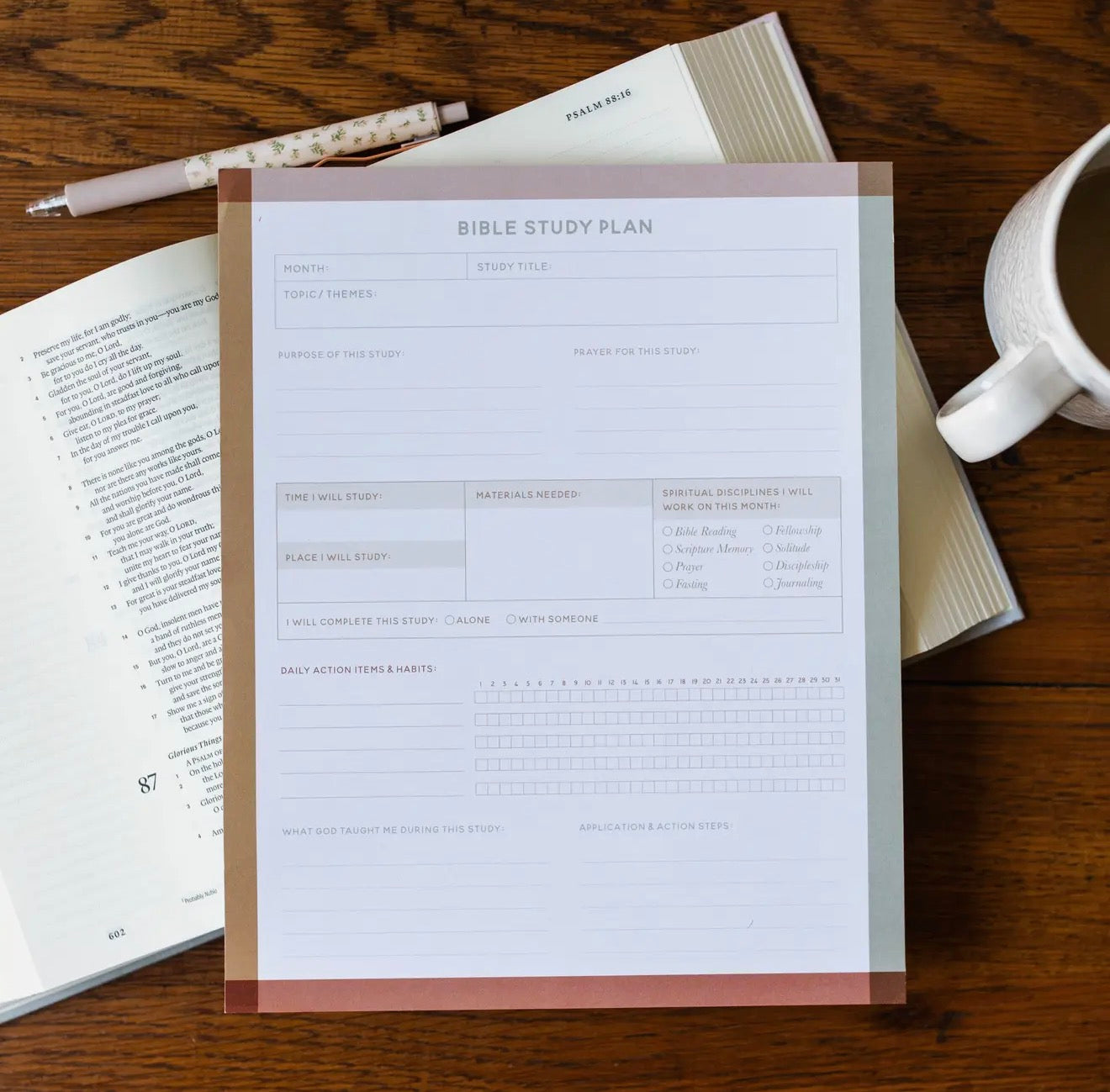 Bible Study Planner Pad
